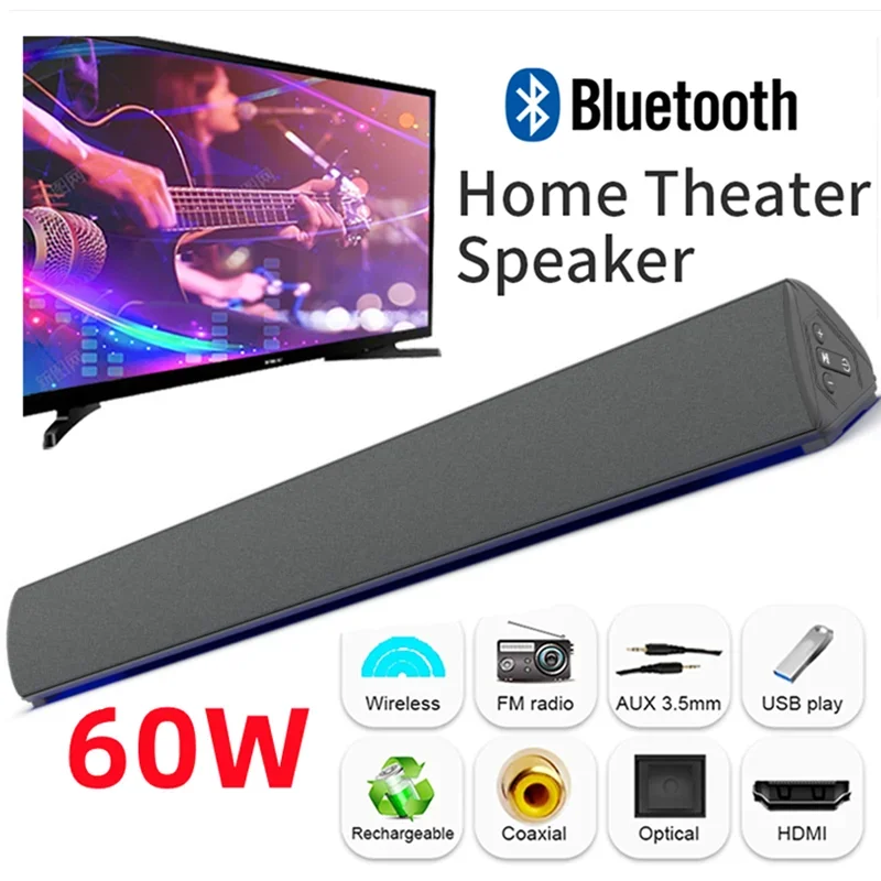 Home Cinema Audio System - 60w drahtlose TV-PC-Sound bar Bluetooth-Lautsprecher Heimkino