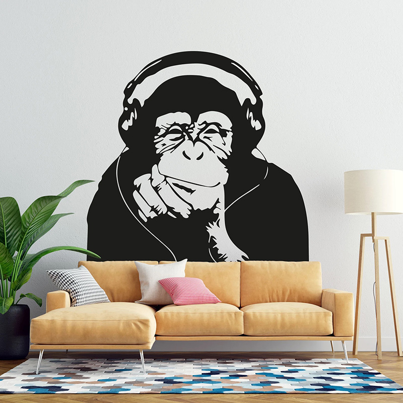 Home Cinema Wall - Banksy Denken Affe Vinyl Wand Aufkleber