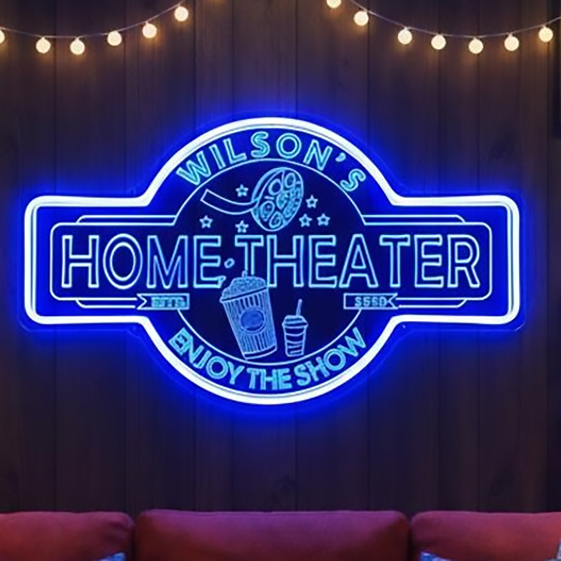Home Cinema Wall - Maßgefertigtes Heimkino-Neonschild Personalisierte Kino-Dekoration Personalisiertes Namensschild