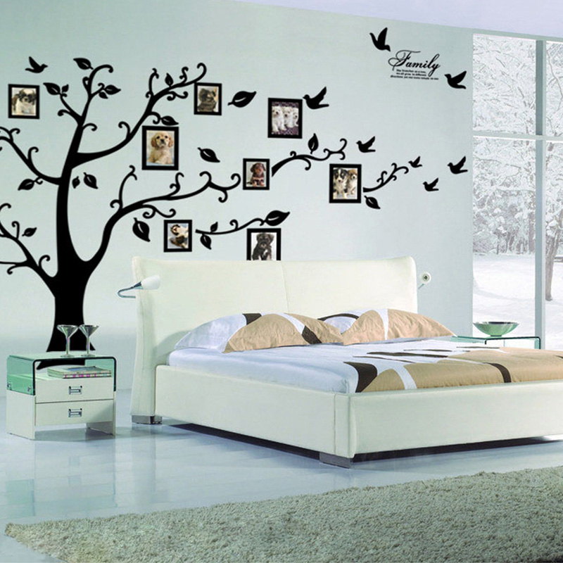 Home Cinema Wall - Großformatiger Foto-Baum PVC-Wandaufkleber Familienstammbaum Wohnzimmer-Hintergrund-Dekoration Wandsticker