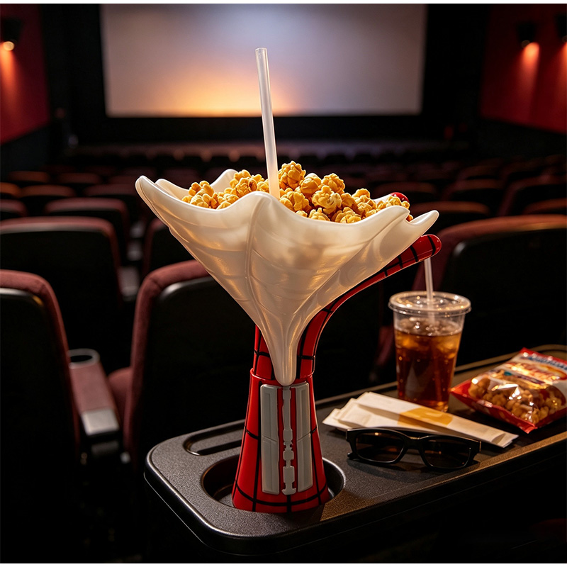 Home Cinema Today - Spinnennetz-Popcorn-Eimer, 3D-kreativer Popcorn-Behälter aus Kunststoff mit