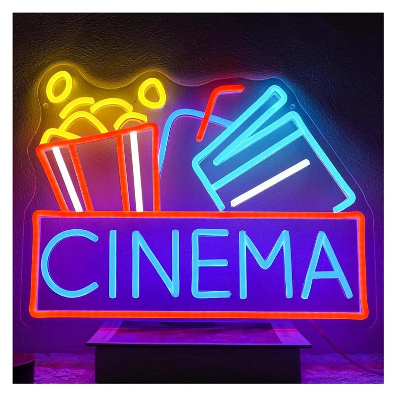 Home Cinema Today - Kino-Neonschild, USB-betrieben, dimmbares Neonlicht für Zuhause,