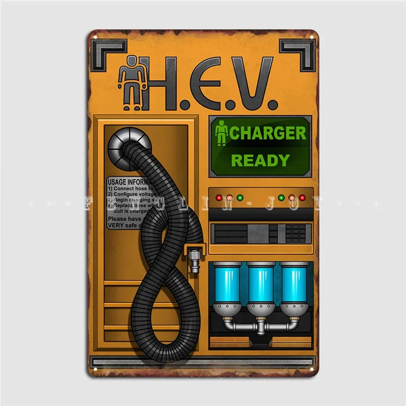 Home Cinema Wall - Half Life Hev Charger Metallschild Club