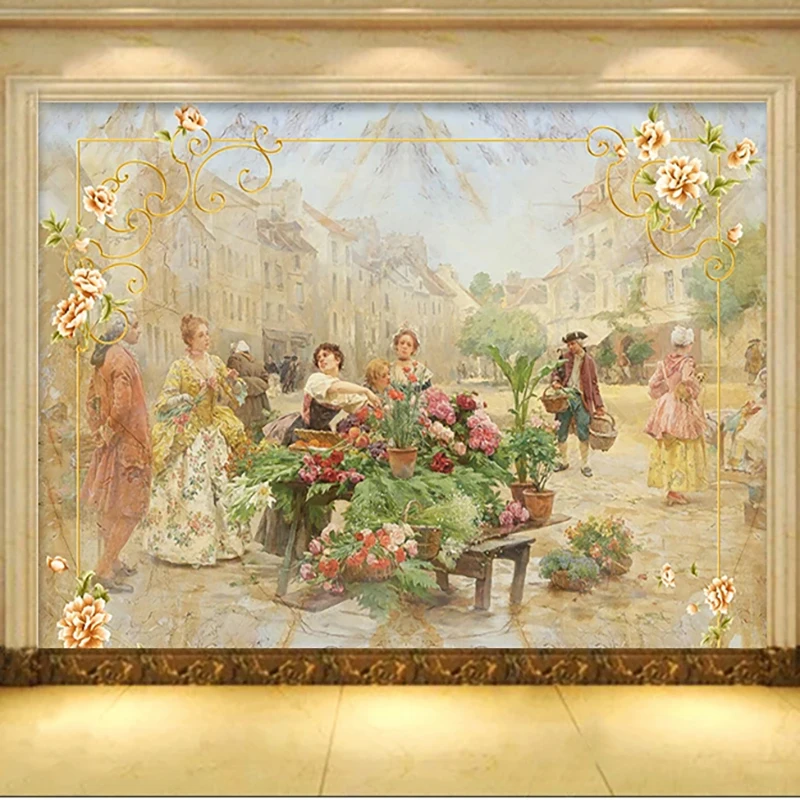 Home Cinema Wall - Custom Foto Tapete Europäischen Stil Marmor