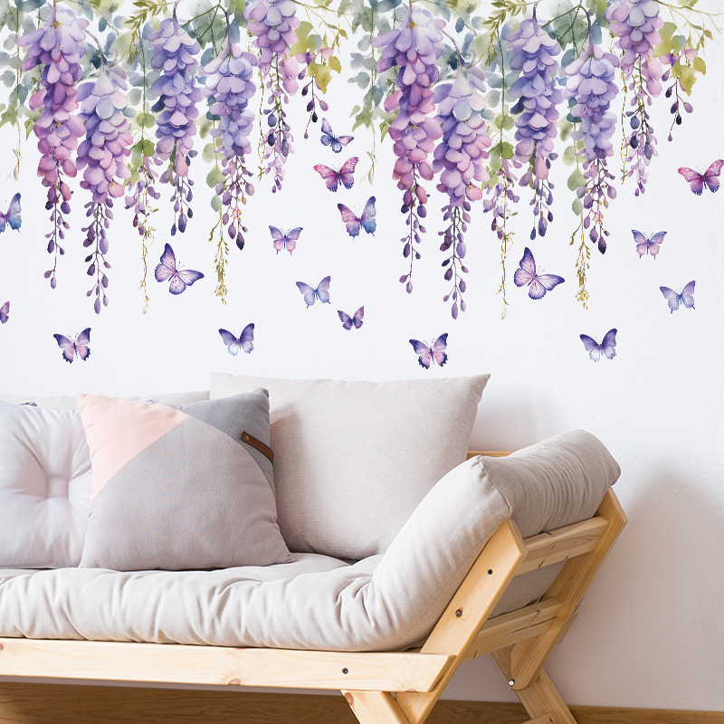 Lila Blumen Schmetterling Wand – Home Cinema Wall Bewertung und Preis