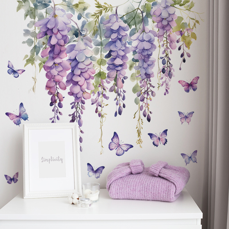 Lila Blumen Schmetterling Wand – Home Cinema Wall Bewertung und Preis
