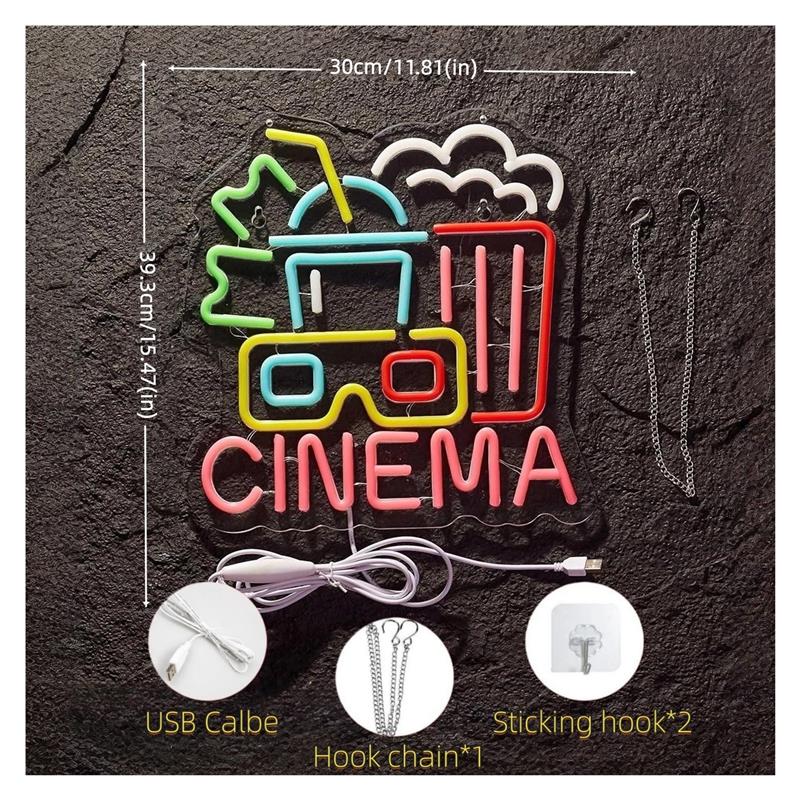 CINEMA-Neonschild, USB-betrieb – Home Cinema Today Bewertung und Preis