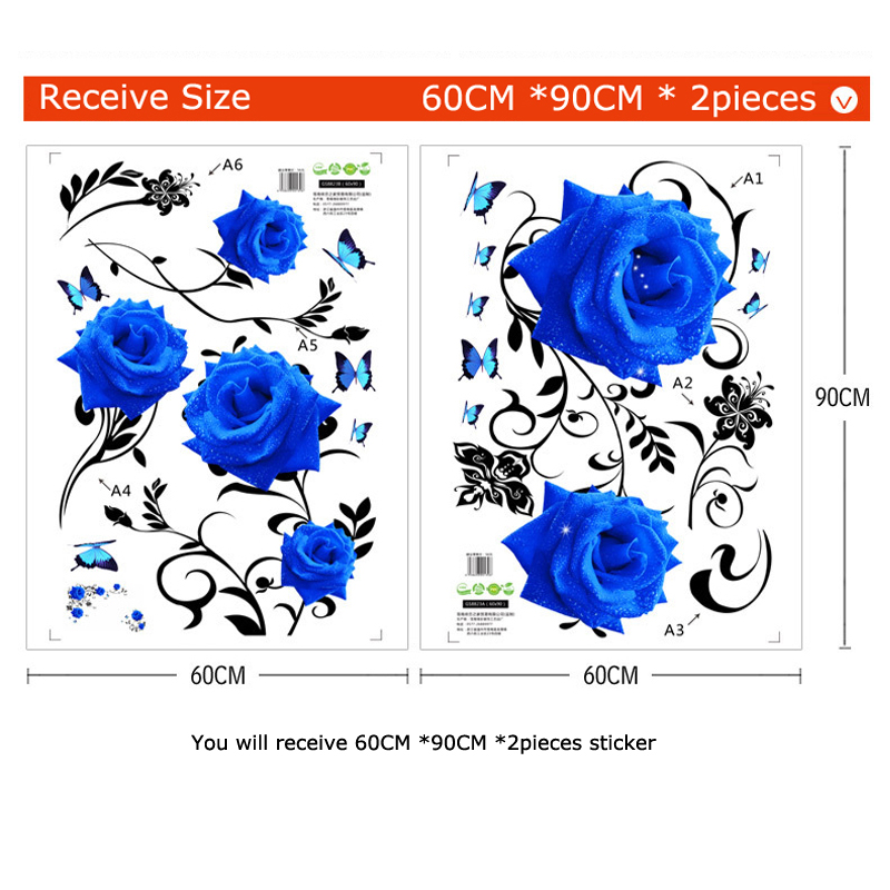 Große blaue Rose Blumen Wandau – Home Cinema Wall Bewertung und Preis