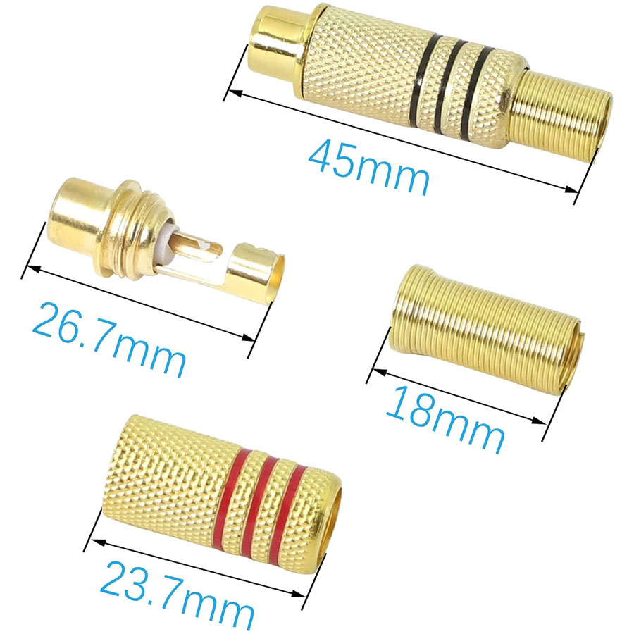 4 Stück RCA-Stecker Vergoldet  – Home Cinema Audio System Bewertung und Preis